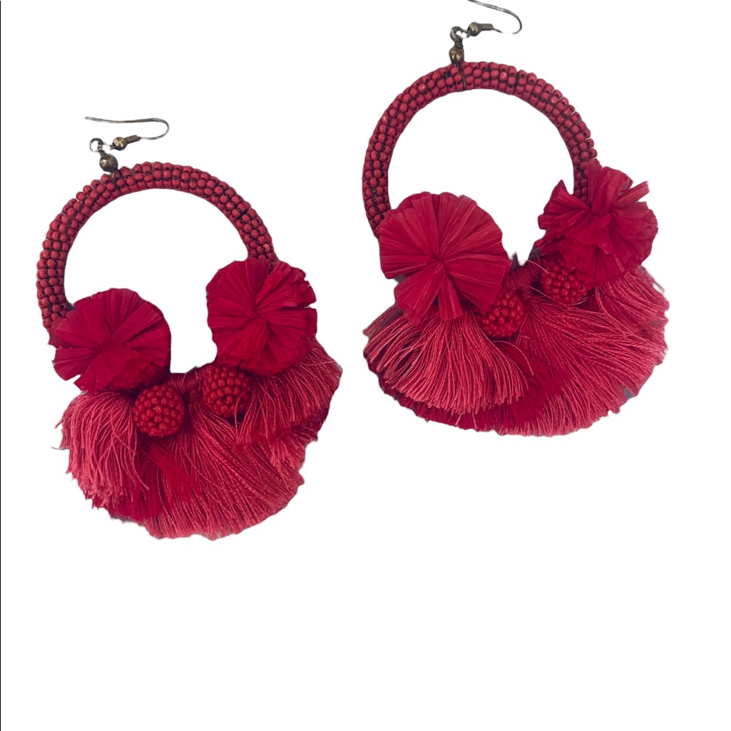 Natasha, Fashion Earrings, Hot Pink, Statement Earrings